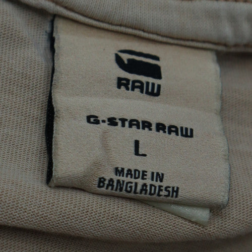 G-Star RAW Men's Beige L Crew Neck Cotton T-Shirt
