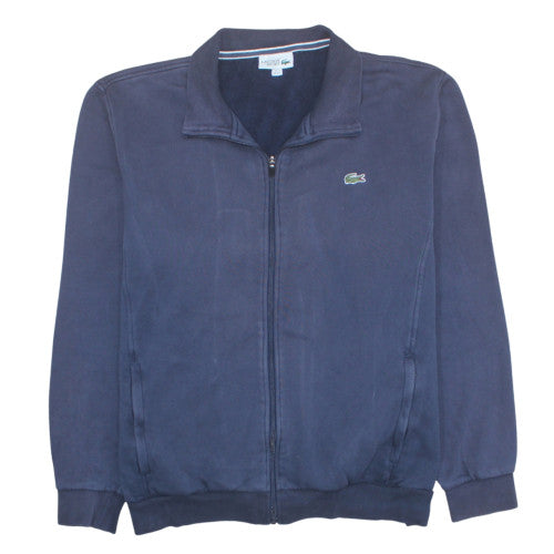 Lacoste Men’s Blue Full Zip Sweatshirt 2XL Logo Collared Fleece