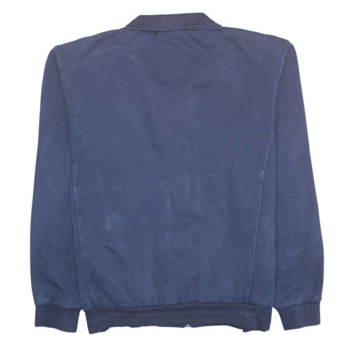 Lacoste Men’s Blue Full Zip Sweatshirt 2XL Logo Collared Fleece