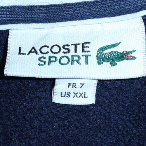 Lacoste Men’s Blue Full Zip Sweatshirt 2XL Logo Collared Fleece