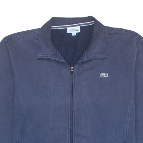 Lacoste Men’s Blue Full Zip Sweatshirt 2XL Logo Collared Fleece