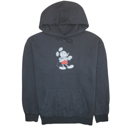 Disney Mickey Mouse Black Hoodie Women's L Pullover Fleece Sweatshirt