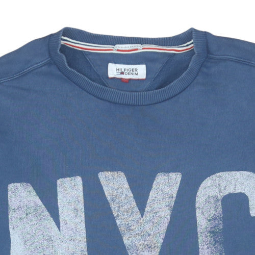 Hilfiger Denim Men's Blue NYC Pullover Sweatshirt M
