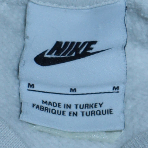 Nike Men's White Crew Neck Logo Pullover Sweatshirt M