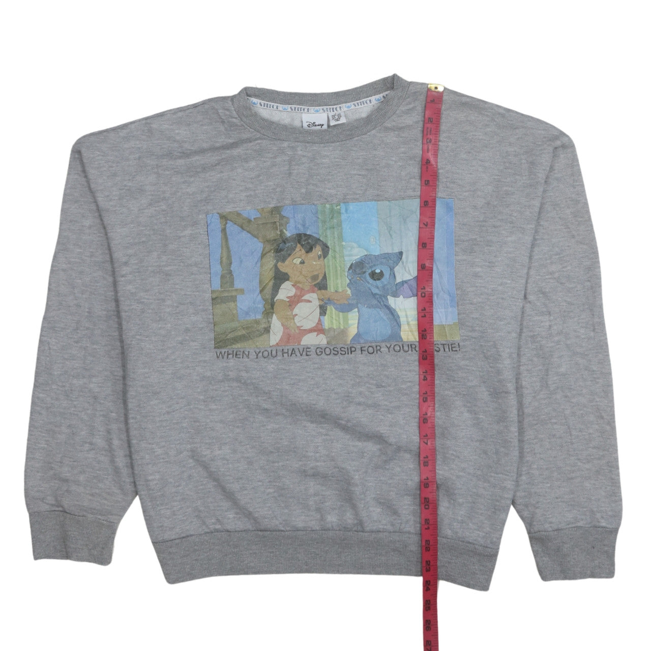 Disney Women’s Grey Lilo & Stitch Graphic Pullover Sweatshirt Size L