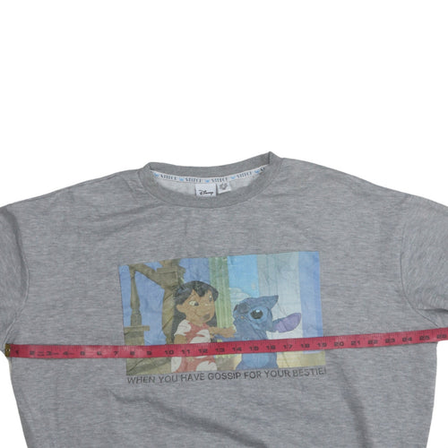 Disney Women’s Grey Lilo & Stitch Graphic Pullover Sweatshirt Size L