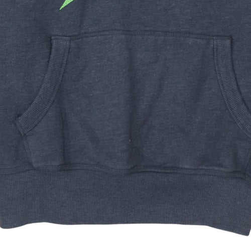 Superdry Mens Blue Pullover Hoodie Large Graphic Logo Sweatshirt