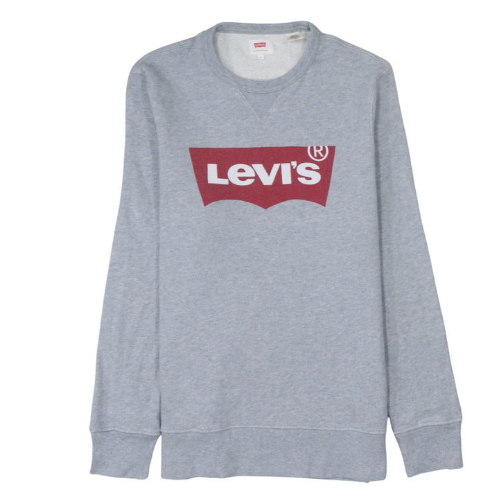 Levi's Mens Grey Logo Crew Neck Pullover Sweatshirt Size S
