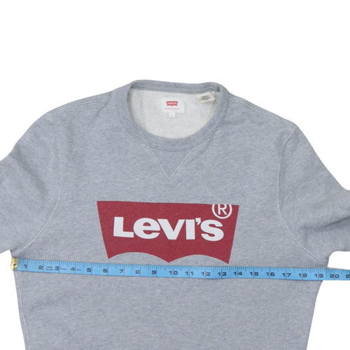 Levi's Mens Grey Logo Crew Neck Pullover Sweatshirt Size S