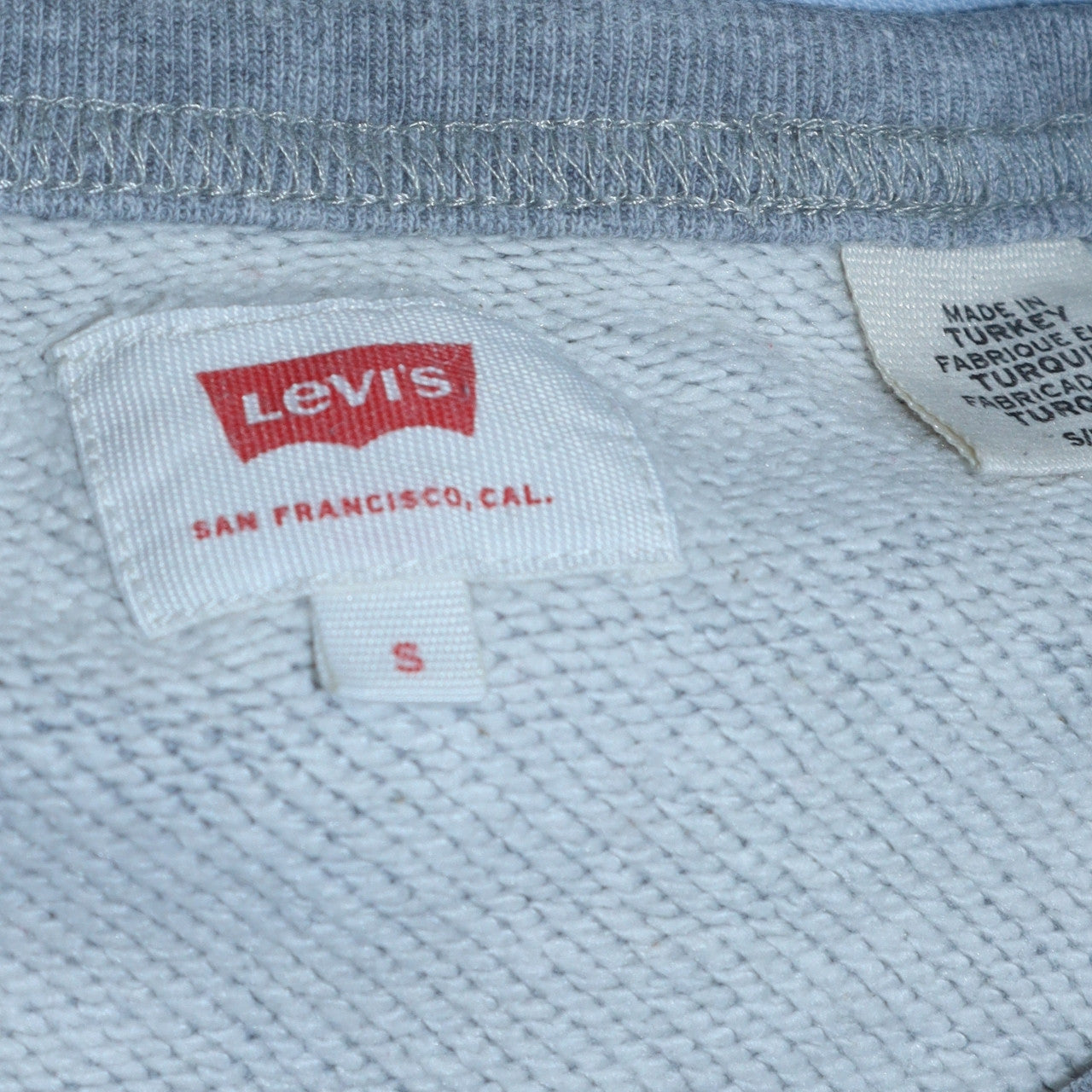 Levi's Mens Grey Logo Crew Neck Pullover Sweatshirt Size S