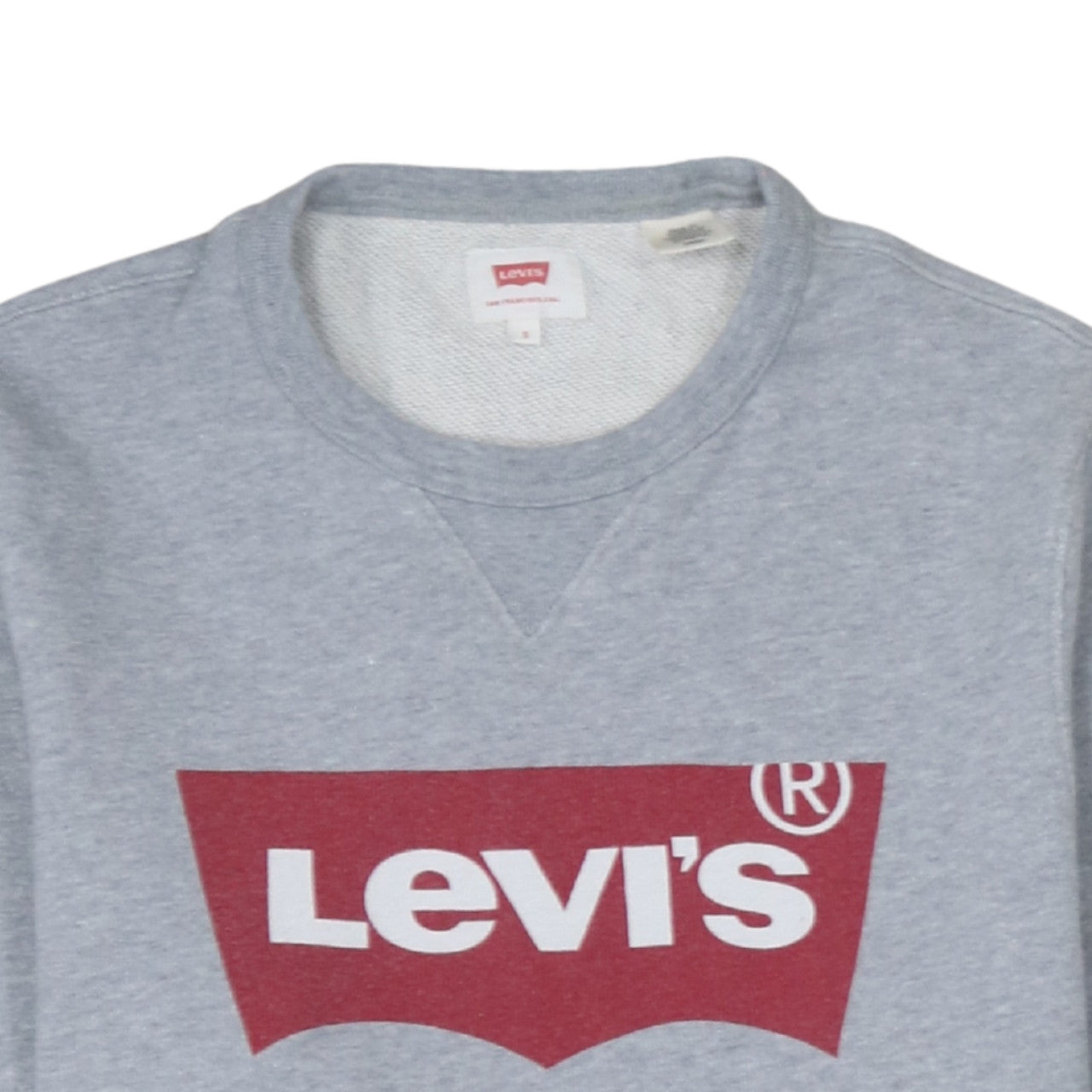 Levi's Mens Grey Logo Crew Neck Pullover Sweatshirt Size S