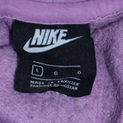 Nike Women’s Purple Pullover Hoodie Size L Cotton Blend Sweatshirt