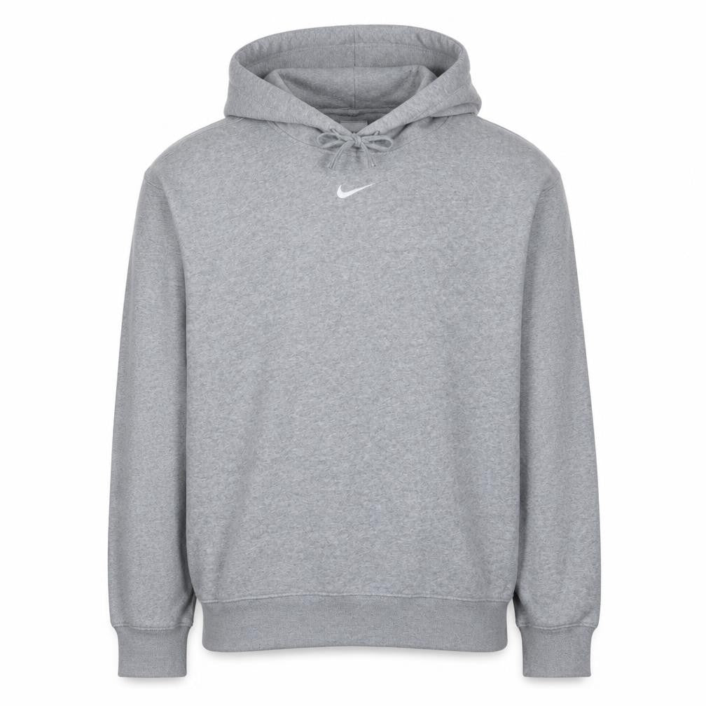 Front view of Nike Men's Grey Pullover Hoodie M Regular Fit Fleece Sweatshirt