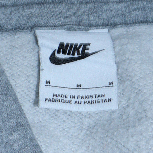 Nike Men's Grey Pullover Hoodie M Regular Fit Fleece Sweatshirt