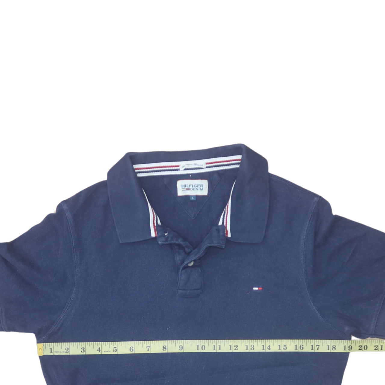 Tommy Hilfiger Denim Men's Blue Polo Shirt Size L Classic Fit