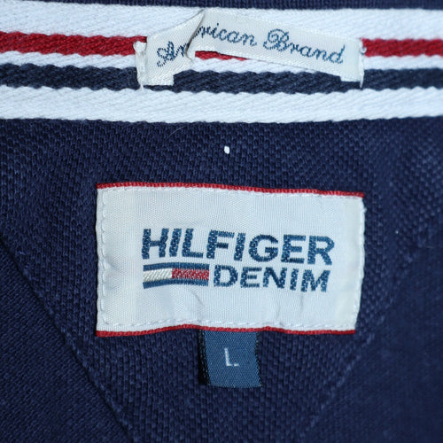 Tommy Hilfiger Denim Men's Blue Polo Shirt Size L Classic Fit