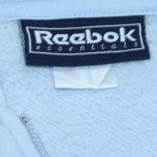Reebok Women Light Blue Full Zip Hoodie Size M Cotton Blend