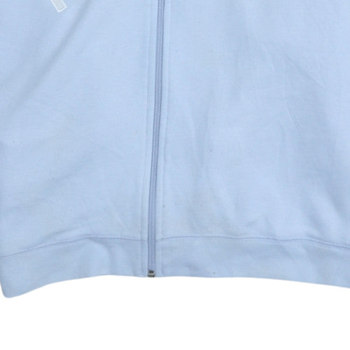 Reebok Women Light Blue Full Zip Hoodie Size M Cotton Blend