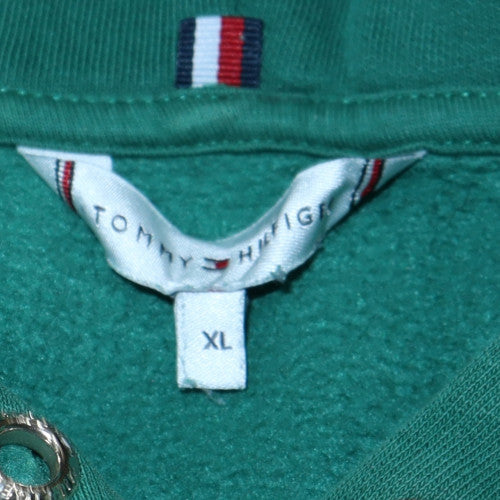 Tommy Hilfiger Men’s Green XL Pullover Hoodie Embroidered Logo