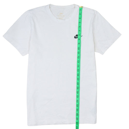 Nike Men's White Medium Crew Neck Cotton T-Shirt
