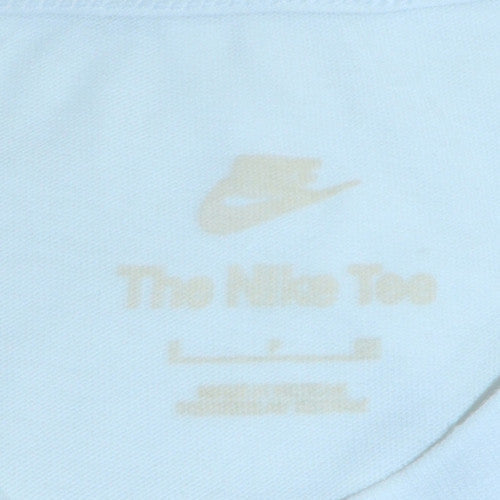 Nike Men's White Medium Crew Neck Cotton T-Shirt