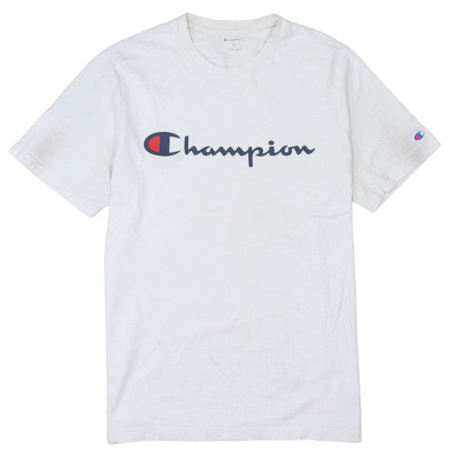 Champion Men's White XL Logo Crew Neck T-Shirt