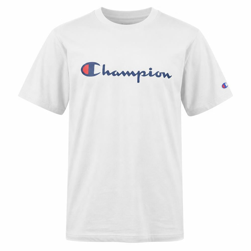 Champion Men's White XL Logo Crew Neck T-Shirt