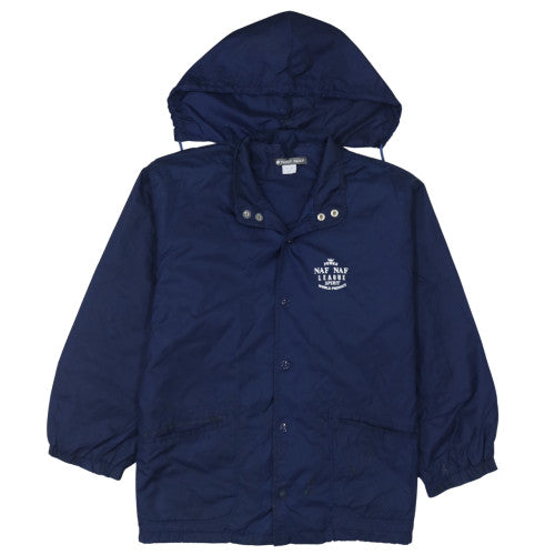 NAF NAF Men's Blue Hooded Windbreaker Jacket M