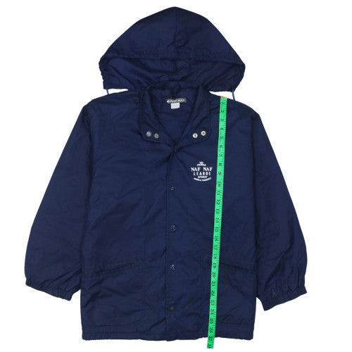 NAF NAF Men's Blue Hooded Windbreaker Jacket M