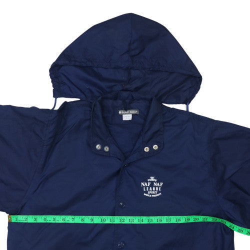 NAF NAF Men's Blue Hooded Windbreaker Jacket M
