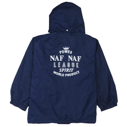NAF NAF Men's Blue Hooded Windbreaker Jacket M
