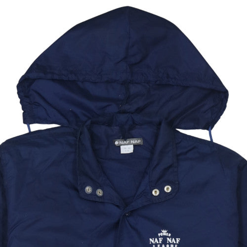 NAF NAF Men's Blue Hooded Windbreaker Jacket M