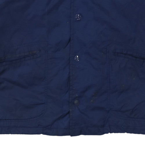 NAF NAF Men's Blue Hooded Windbreaker Jacket M