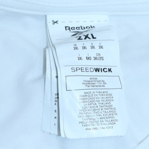 Reebok Men's White 2XL Speedwick Athletic Crew Neck T-Shirt