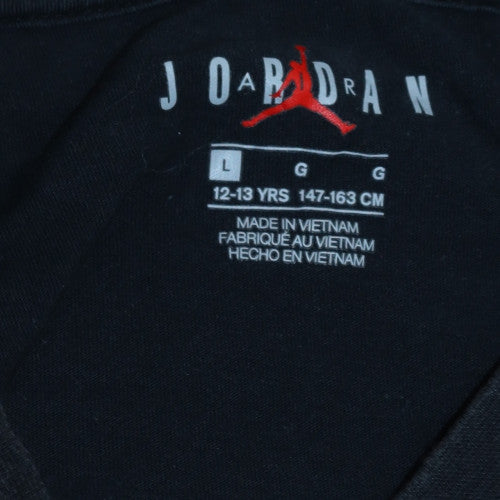 Jordan Boys Black Air Jordan Graphic Short Sleeve T-Shirt L 12-13 Yrs