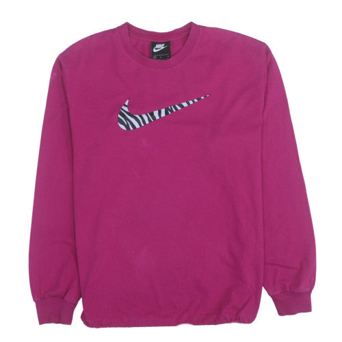 Nike Women’s Pink Crew Neck Pullover Sweatshirt Size M Cotton