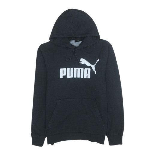 Puma Men's Black Pullover Hoodie Medium Fleece Logo Sweatshirt