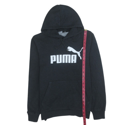 Puma Men's Black Pullover Hoodie Medium Fleece Logo Sweatshirt