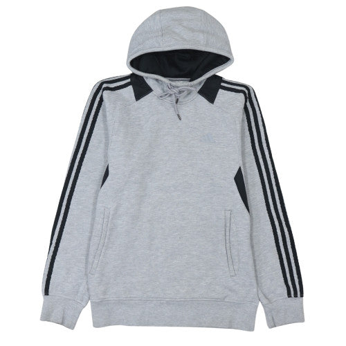 Adidas Men’s Grey Pullover Hoodie Size M Sports Fleece Sweatshirt