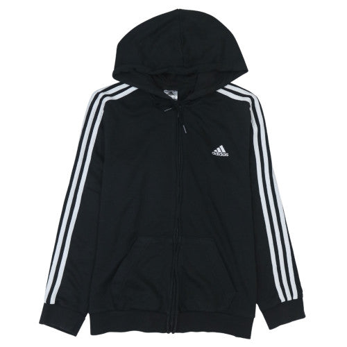 Adidas Womens Black Full Zip Hoodie L 16-18 Hooded Sweatshirt