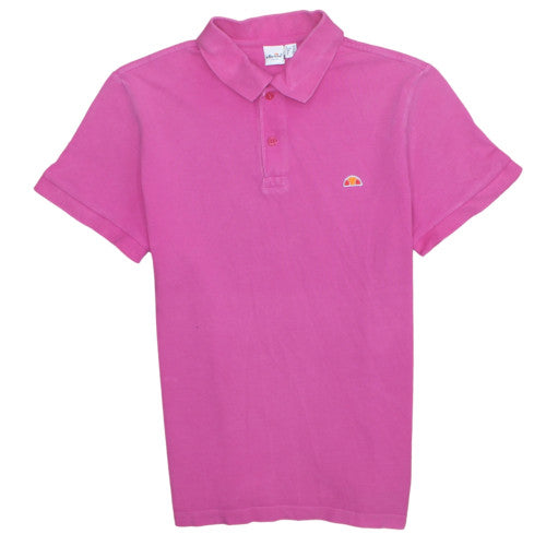Ellesse Womens Pink Polo Shirt Short Sleeve Cotton UK M