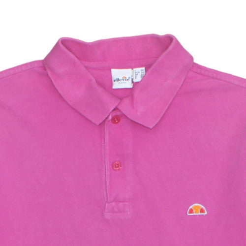 Ellesse Womens Pink Polo Shirt Short Sleeve Cotton UK M