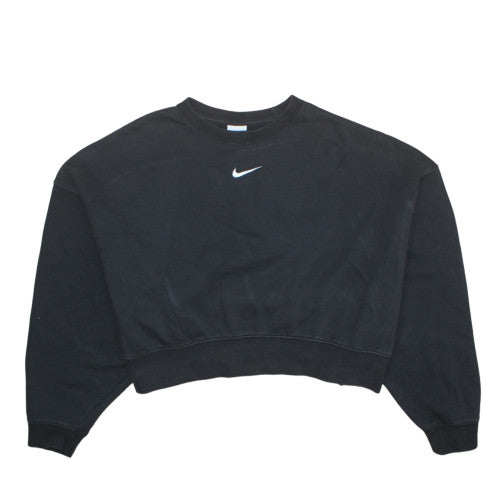 Nike Women's Black Cropped Pullover Sweatshirt Small Lightweight