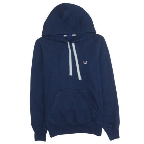 Champion Men's Blue Pullover Hoodie Size L Fleece Logo Sweatshirt