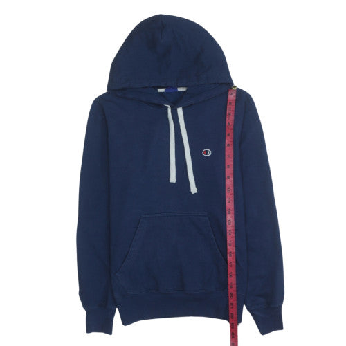 Champion Men's Blue Pullover Hoodie Size L Fleece Logo Sweatshirt