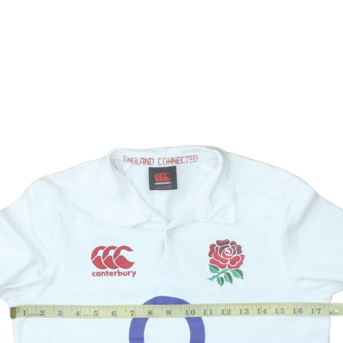 Canterbury England Rugby White Collared Sweatshirt Teens 12 Slim
