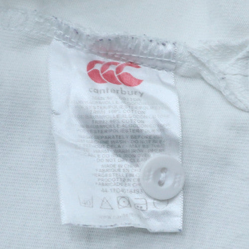 Canterbury England Rugby White Collared Sweatshirt Teens 12 Slim