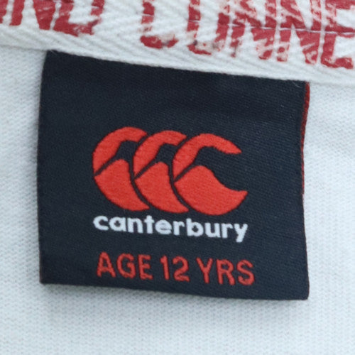 Canterbury England Rugby White Collared Sweatshirt Teens 12 Slim