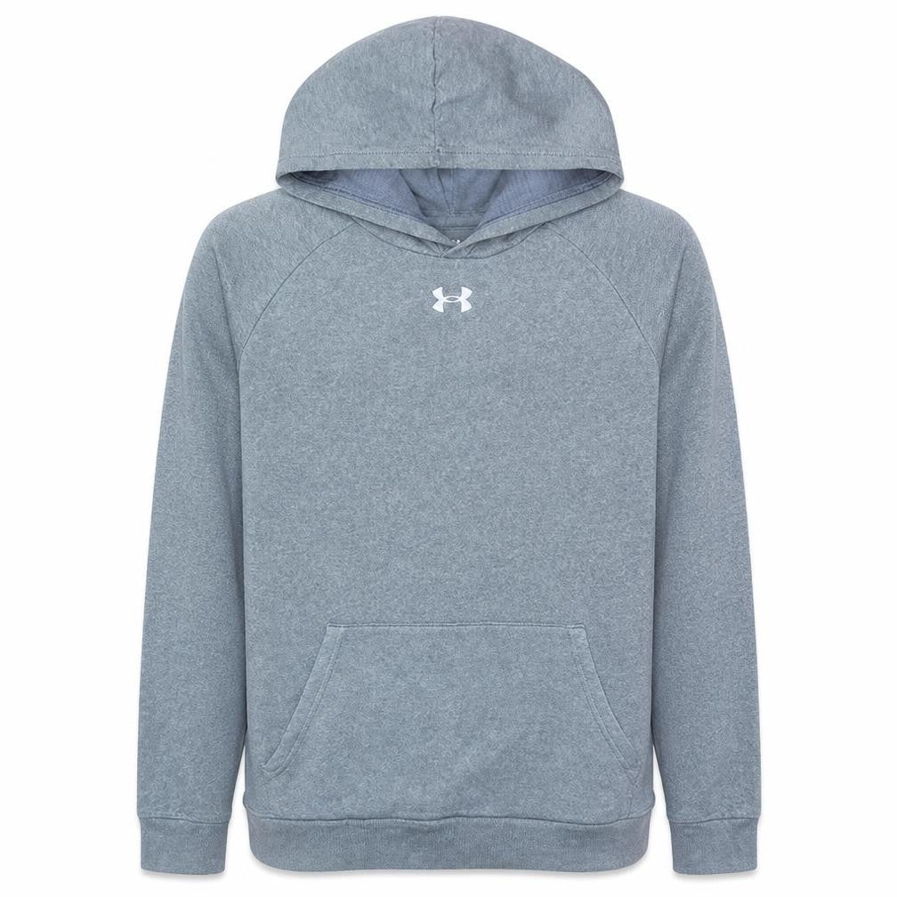 Front view of Under Armour Teens Grey Pullover Hoodie L Fleece Sportswear