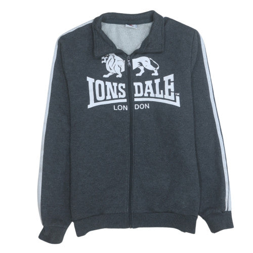 Lonsdale Mens Grey Full Zip Sports Sweatshirt M